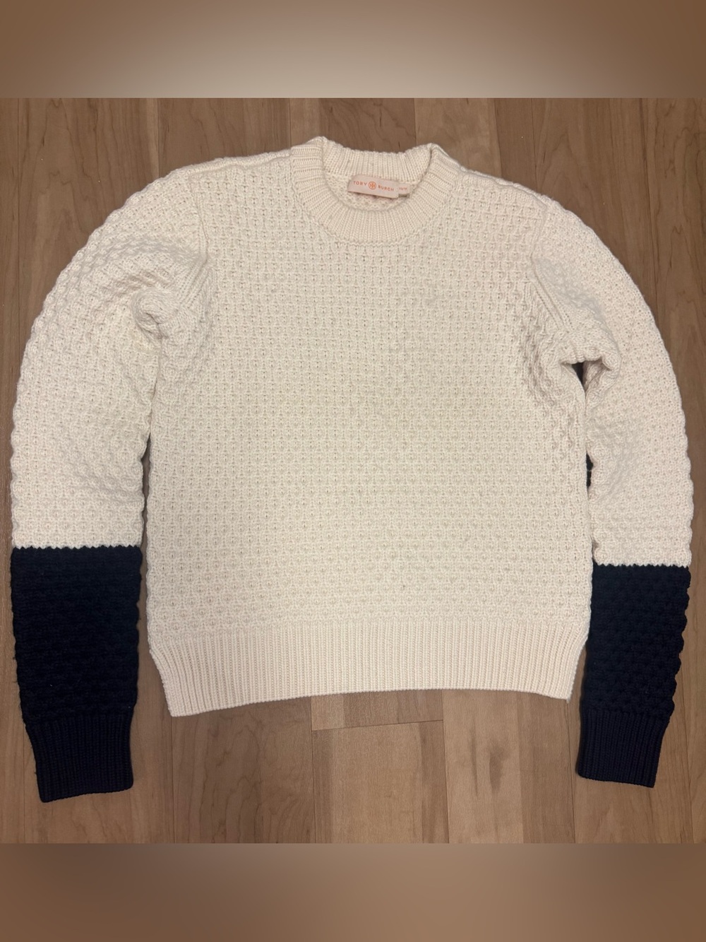Tory Burch Color Block Merino Wool Sweater Size XS